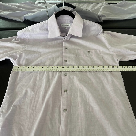 YSL Dress Shirt Button Down Long Sleeve Collared Pocket Formal Lavender Size 16 - Picture 9 of 9
